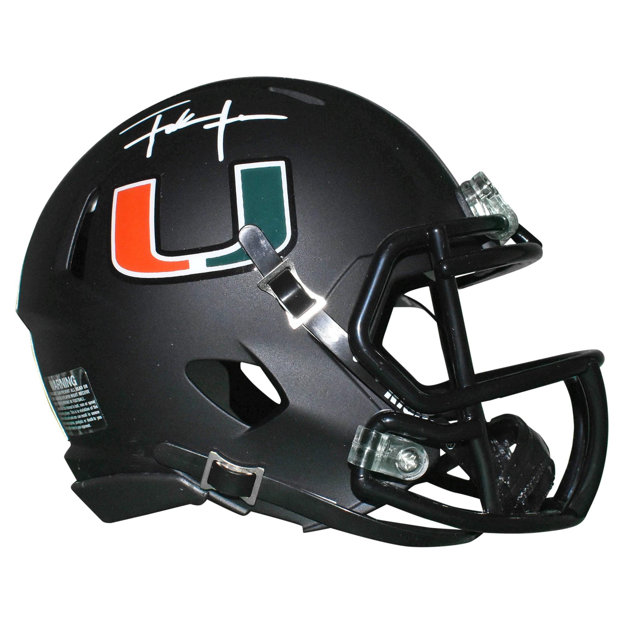 Frank Gore Autographed/Signed Mini Helmet cheapest Beckett Miami Hurricanes Eclipse